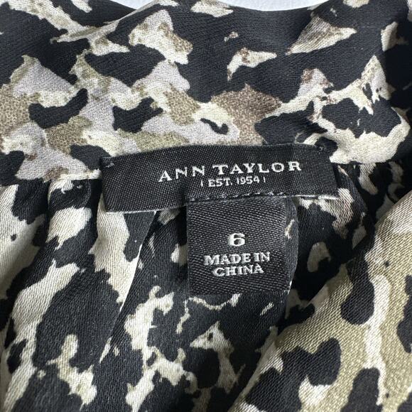 Y2K Python Print Blouse Ann Taylor Sleeveless Top Tie Front Size 6 Career Work - Picture 7 of 10